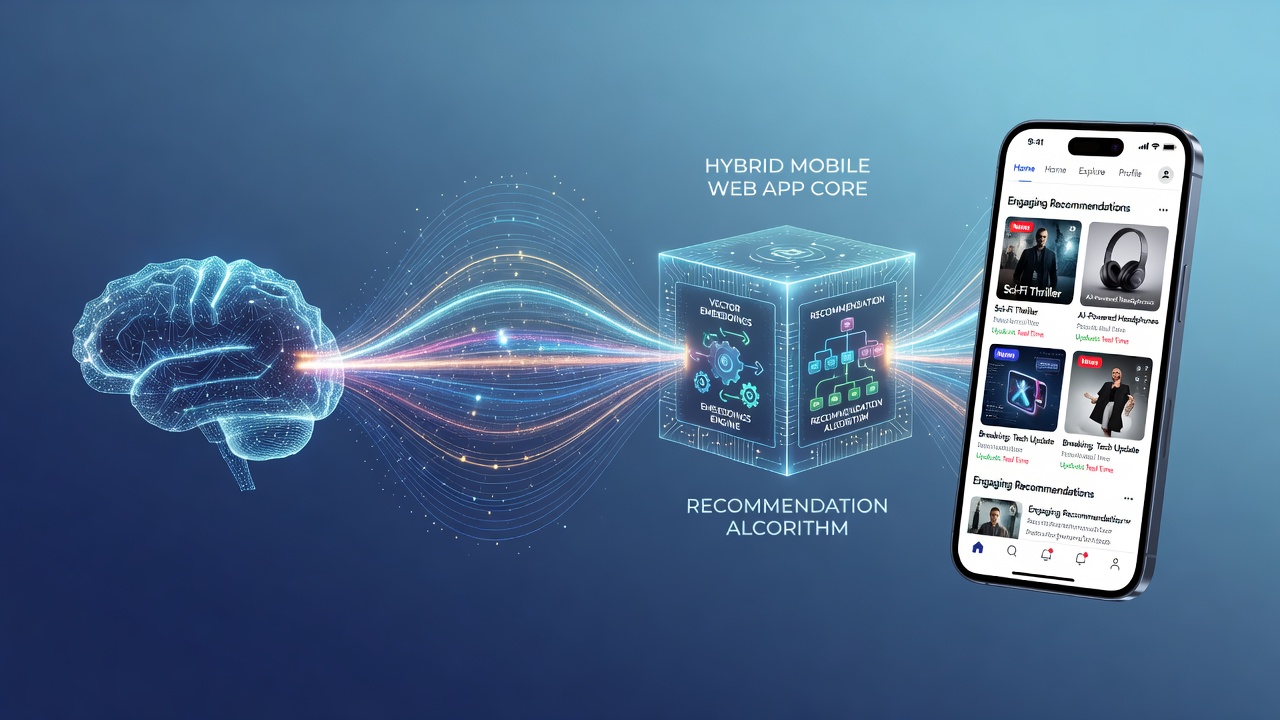 Dashboard view showing real-time vector similarity matches for retail product recommendations on a hybrid mobile device